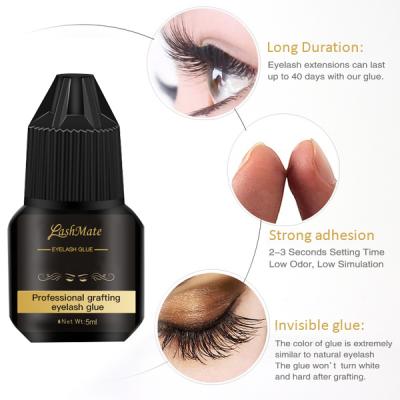 China False Eyelash Eyelash Extension Adhesive Black Strong Glue 1-2 Seconds Quick Dry Professional False Eyelashes Glue Low Smell for sale