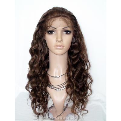 China Aliexpress Wholesale Curly China Silk Top Lace Front / Full Lace Wig 100% Brazilian Virgin Hair Wig for sale