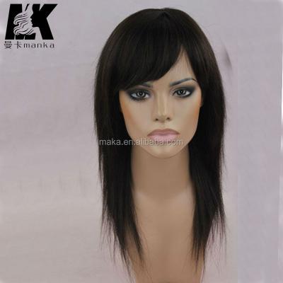 China RJ-993 Silky Straight Human Hair 100% Machine Made Hair Wig for sale