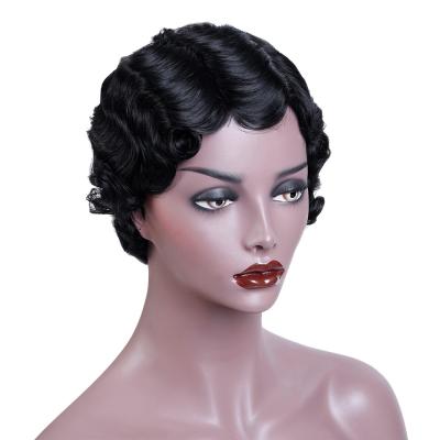 China Short Curl Bob Wigs For Black Women Non-Remy Human Hair 100% Italian Curly Hair 2inch Machine Made No Smell Wigs for sale