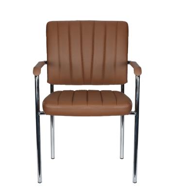 China New Modern Hot Sale High Unique Luxury Office Furniture PU Visitor Executive CEO Office Leather Metal Base Metal Base Chair for sale