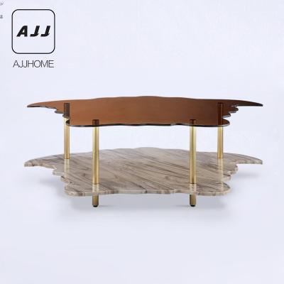 China Modern Minimalist Italian Model Living Room Sofa Room AJJ CL29 ​​Natural Marble Coffee Table for sale