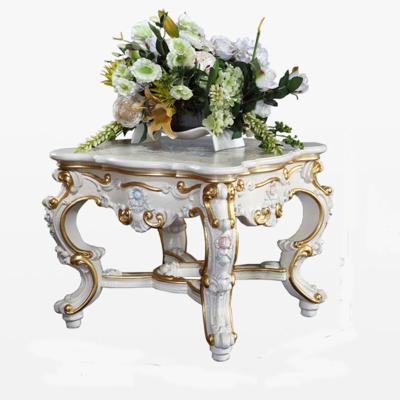 China AJJ DX-319 Adjustable European Classical Palace Furniture French Luxury Carved Coffee Table (Other) Solid Wood Coffee Table for sale