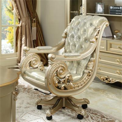 China AJJ FM84 HOT American European American European Solid Wood Chair Gold Rotation Office Furniture Sofa Chair Comfortable Leather Executive Furniture for sale