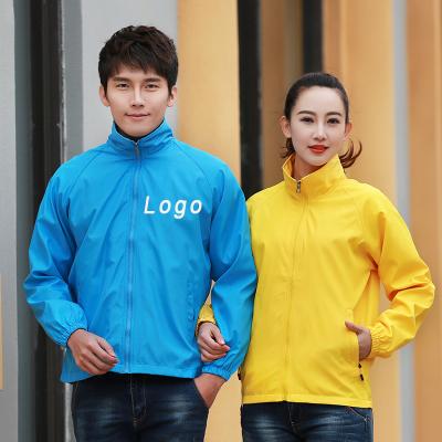 China Oueasy Wholesale Men's Custom Breathable Compound Cotton Logo Anorak Coat Long Sleeve Jacket QUICK DRY for sale