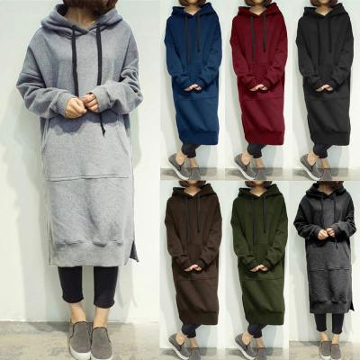 China Wholesale high quality casual oversized dress Anti-wrinkle long winter hoodies sweatshirt for women for sale