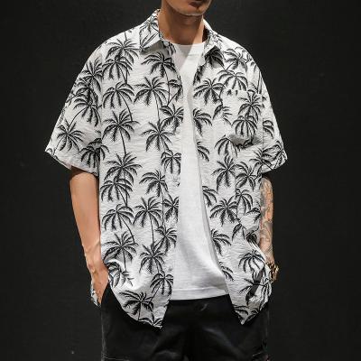 China Brand Summer Mens Beach Shirt Fashion Breathable Shorts Sheath Floral Loose Unisex Casual Shirts Plus SIZE M-5XL Hawaii Asian Style for sale