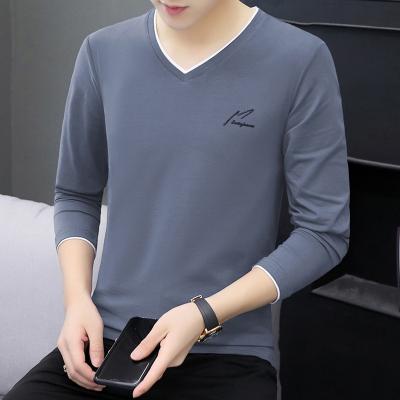 China Custom Korean V Collar Long Sleeve 5 Bottom Shirt Men's Clothing Breathable Custom Korean V Collar T-shirt Men's Clothing Wholesale Colors for sale