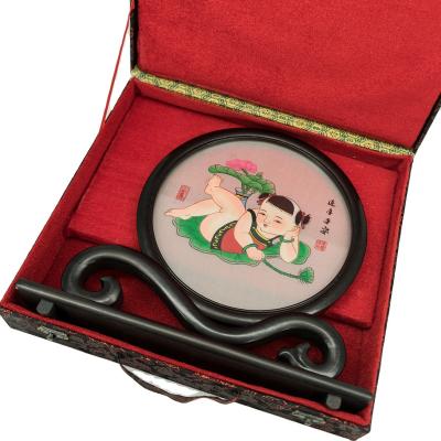 China China Chinese Non-Heritage Traditional Silk Double Sided Laurentii Hand Painted Ornament Millettia Trade Gifts for sale