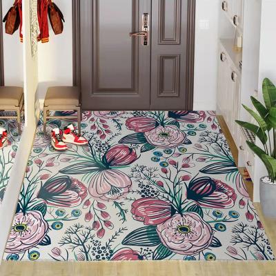 China Home Vintage Printing Geometric Waterproof Non-slip PU Leather PVC Mats Non-Washable Door Mat Graphics Door Mat Rug Non-Washable Carpet for sale