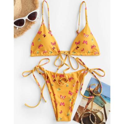 China Breathable Customized Sexy Triangle Swimsuit Fashion Two Piece Swimsuit Bandage Bikini for sale