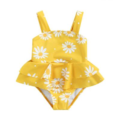 China QUICK DRY Girls' Mantian Swimwear Printed One-Piece Suit Swimwear And Ruffled Floral Beachwear Summer Beachwear for sale