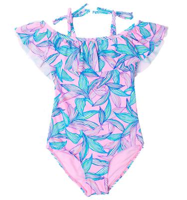 China 2022 New Breathable Floral Print Children's One-Piece Mantian Swimsuit Children's Beachwear for sale