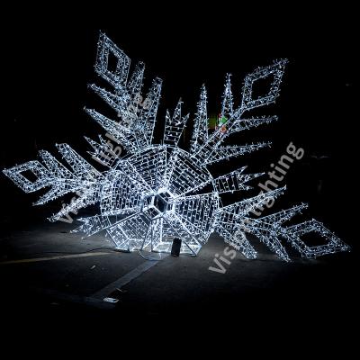 China Europe 3D Large Snowflake LED Outdoor Usage Pattern Light Events Outdoor Christmas Decoration for sale