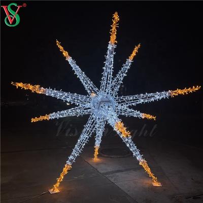 China Large 3D Starburst LED Christmas Navidad Pattern Lights Commercial Commercial Decorations for sale