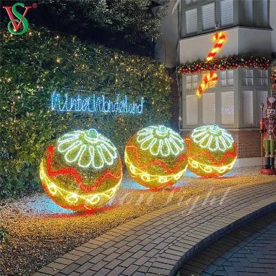 China Outdoor Commercial Use Holiday LED 3D Sphere Large Ball Pattern Lights For Christmas Event Decorations for sale