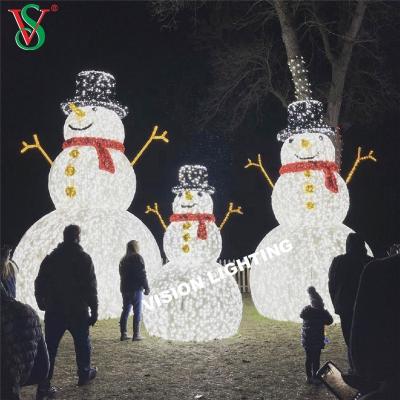 China Customized 2022 Decoration Park Outdoor Decoration Artificial Christmas Lights Giant Events LED Snowman Pattern Lights for sale