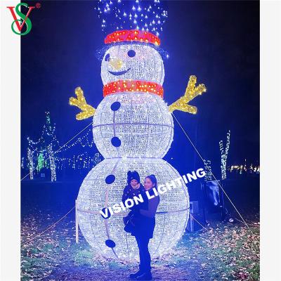 China Customized huge outdoor decoration customized street decorations light display led christmas snowman pattern lights for sale