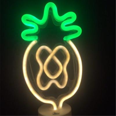 China 2022 Customized New Product Theme Park Decoration RGB Color Regular Or Flash Optional Acrylic Led Neon Pineapple Light for sale