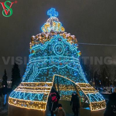 China Regular Brightness 3D LED Lights Festive Pattern Lighting Large Outdoor Christmas Jingle Bell Decoration for sale