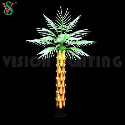 China Custom Outdoor Artificial Welcome Tree Light Coconut Fruit Plant Decoration Southeast Style Led Palm Tree Lights for sale