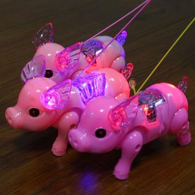 China Hot Selling Toy Pig Light Pig Toy Children's Toys Glowing Toy With Leash Singing Electric Walking Musical Interactive Children Toy Popular for sale