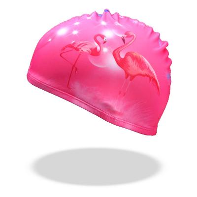 China Cartoon Swimming Cap Swimming Cap For Kids Waterproof PU Coating High Quality Custom Logo Suitable For Children for sale