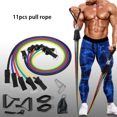 China Bodybuilding Logo 11 Pcs Pull Rope Band Resistance Bands Wholesale Custom OEM Customized Packing Bodybuilding for sale