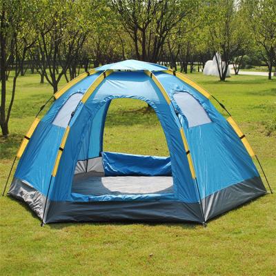 China Diamond Ground Nail 2021 Good Quality Fashion Hexagonal Promotional Tent Suitable 5-8 People New Custom Made Oxford Cloth And PC Material Large Tent for sale