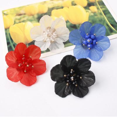 China TRENDY fashion style Bohemian flower shaped colorful resin stud earrings flower stud earrings for women jewelry for sale