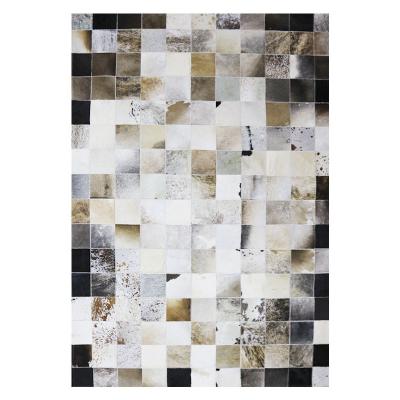 China Washable Nordic Minimal American Modern Ins Real Cowhide Quilting Rug for sale