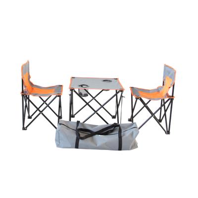 China Modern Camping Cheap Folding Chairs And Tables Sets Fishing Chair Beach Chair Metal Camping Set Medium Size 4pcs 600D Oxford Carry Bag for sale