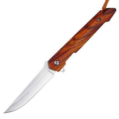 China Screw Release Folding Knife Classic Wood Handle 5cr13 Blade Hunting Outdoor Camping Knife for sale