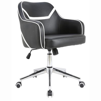 China (Height) Li&Sung 10153 High Quality Modern Black Leather Veneered Office Chair Adjustable for sale