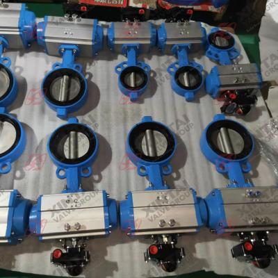 China General Factory Outlet Cast Steel WCB Pneumatic Control Wafer Butterfly Valve for sale