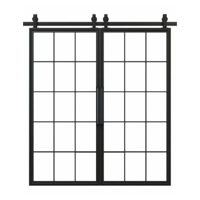 China Sound Insulation Bargain Price Glass Barn Door Sliding Wrought Iron Door For Interior Door for sale