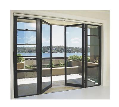 China Anti-theft French Standard Double Panels Swing Style Aluminum Frame Patio Door For Residential Building for sale