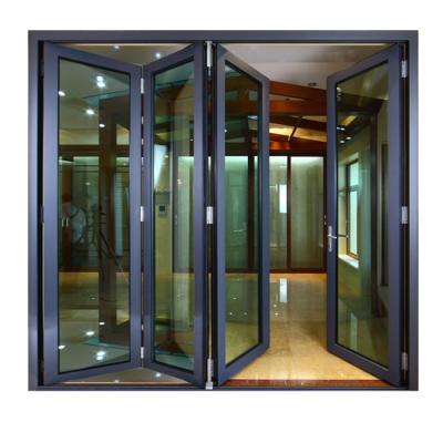 China Heat insulation design commercial folding door with patio door double glazed sliding glass door outside for sale