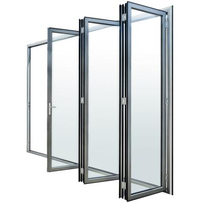 China Waterproof Apartment Bi-Fold Aluminum Glass Sliding Bi-Folding Accordion Door for sale