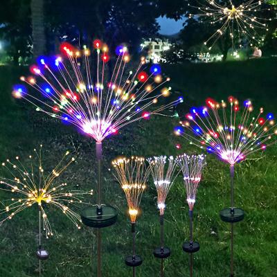 China Waterproof 90/120/150LED Solar Light Outdoor Eco-Friendly Grass Flash String Lights Lawn Firework Lamp Garden Christmas Decoration Lights for sale