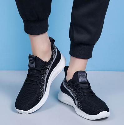 China Fashion Trend Soft PU Sole Elastic Lace Up Breathable Men Running Lightweight Sports Sneakers Mens Trainers for sale