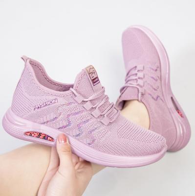 China Fashion Trend RTS Air Cushion Jacquard Air Cushion Upper Lightweight Unique Women Running Sports Shoes Sneakers Trainers Stocks for sale