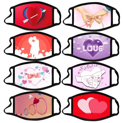 China Reusable washable facemask Valentine's Day cotton fashion sublimation printing designer reusable custom face masks washable facemasks for sale