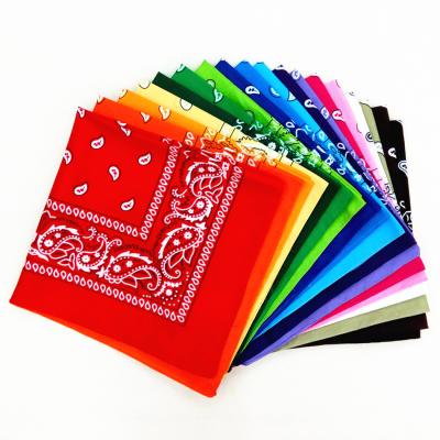 China Multifunctional Wholesale Stock Polyester Bandana Paisley Print Square Handkerchief Available Bandana for sale