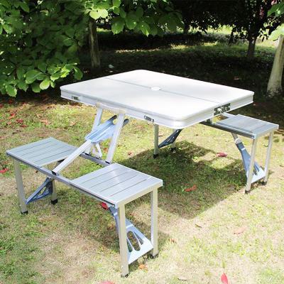 China Modern High Quality Aluminum Folding Picnic Table And Chairs Chairs And Tables Camping Table With Chair for sale