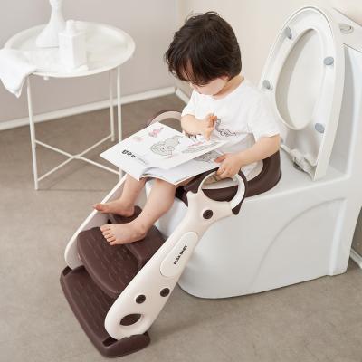 China 2021 Plastic New Design Baby Training Seat With Step Stool Ladder Potty Training Seat Chair Penguin Shape for sale