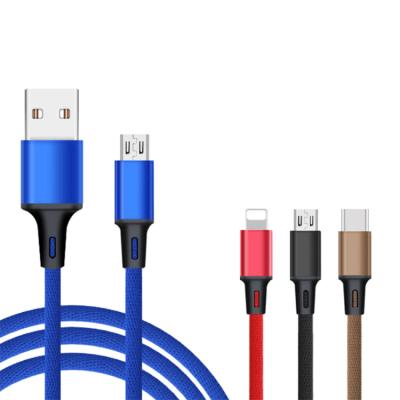 China Charging + Data Sending 2.4A High Speed ​​Durable Multi-Layer Armoring Fast Charging Micro USB Cable For Charging Type C iPhone Cable 1M Cable for sale