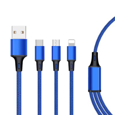 China Charging Charging Cable 2.4A for IP MICRO-USB Type-C Ports 3 in 1 Charging Cable Universal USB Cable for Mobile Phones for sale