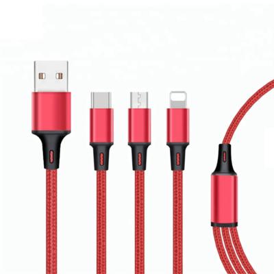 China Compatible Type-C Charging Micro USB Port 2.4A Charging Data Cable 3 in 1 Charging Cable For iPhone for sale