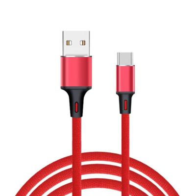 China Charging + data sending 1M 2.4A braided nylon insulation stable connection fast carging cable type c phone charger fast charging cable charger for sale